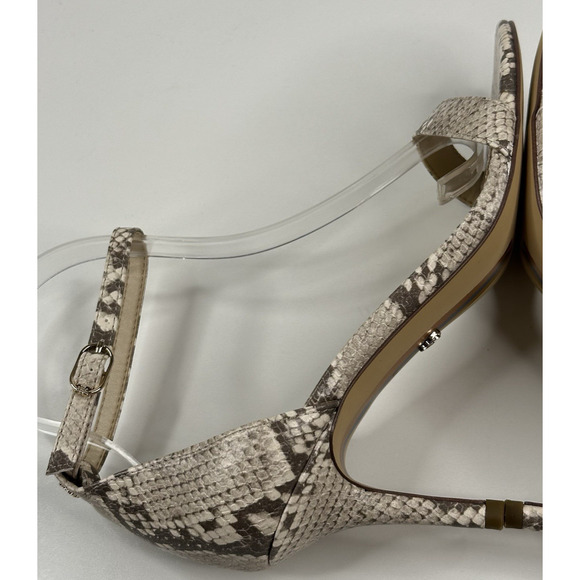 Sam Edelman Patti Ankle Strap Heel Snake Print Sandals Womens Size 6W $130 New - Picture 7 of 11